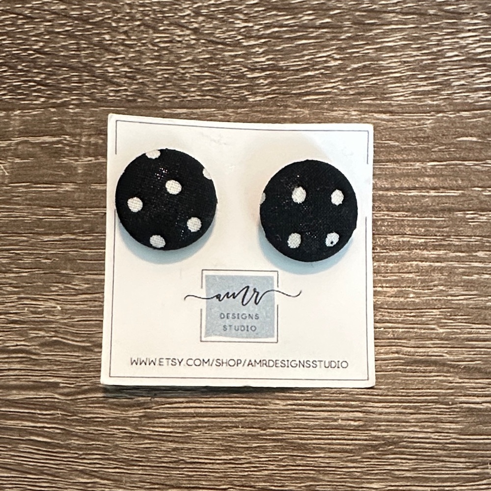 Black and White Polka Dot Earrings